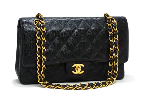 chanel black caviar medium classic flap